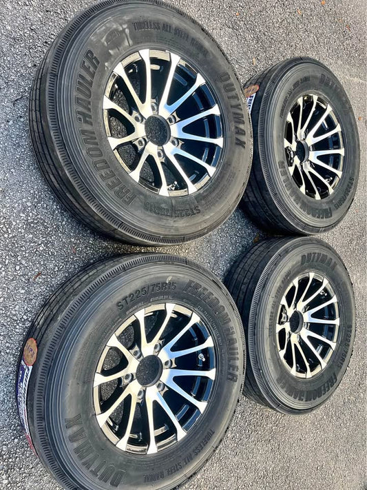 Freedom Hauler 225/75/15r 14 ply aluminum trailer wheel